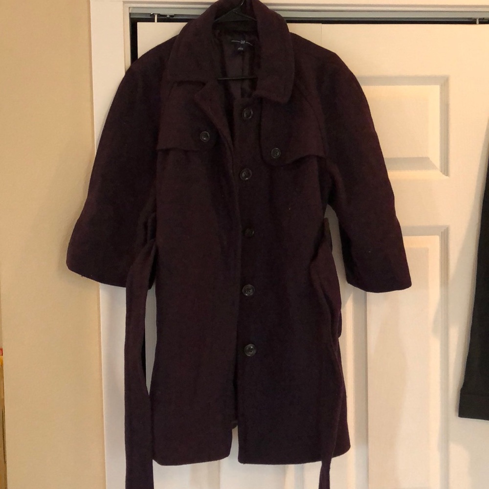 Dark Purple lined wool peacoat